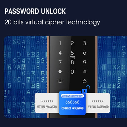 S61 Fully Automatic 3D Face Recognition Tuya Wifi Smart Fingerprint Lock Anti-theft Password Lock(Rose Gold) by buy2fix