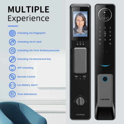 S61 Fully Automatic 3D Face Recognition Tuya Wifi Smart Fingerprint Lock Anti-theft Password Lock(Space Gray) - Door Lock by buy2fix | Online Shopping UK | buy2fix