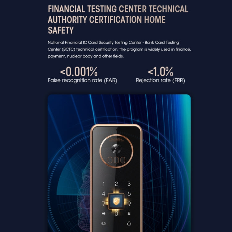 S61 Fully Automatic 3D Face Recognition Tuya Wifi Smart Fingerprint Lock Anti-theft Password Lock(Space Gray) - Door Lock by buy2fix | Online Shopping UK | buy2fix