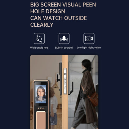 S61 Fully Automatic 3D Face Recognition Tuya Wifi Smart Fingerprint Lock Anti-theft Password Lock(Rose Gold) by buy2fix