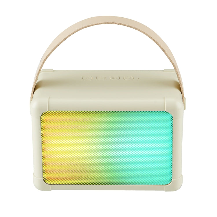 Portable RGB Lighting Effect Bluetooth Speaker Home Mini Karaoke Audio, Style: Speaker(Beige) by buy2fix