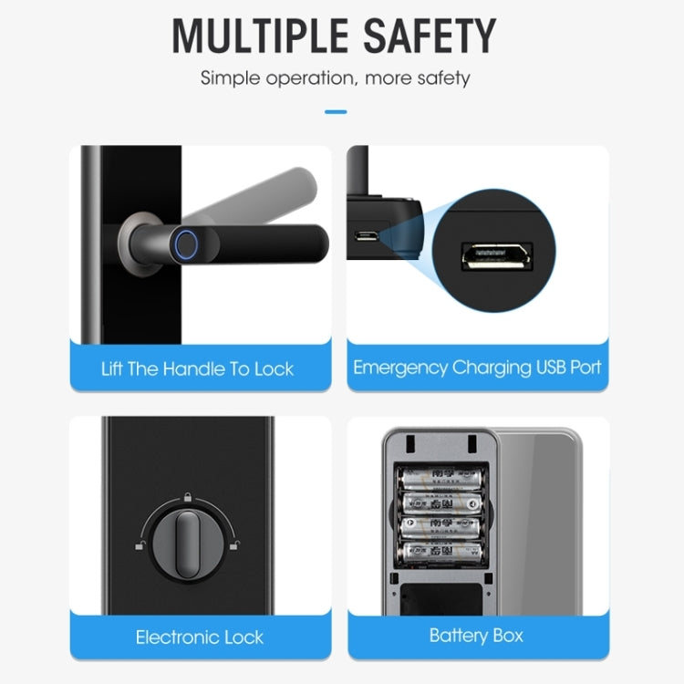 Wifi Fingerprint Lock Home Security Door Password Lock Supports APP Remote Unlocking(Rose Gold) - Door Lock by buy2fix | Online Shopping UK | buy2fix