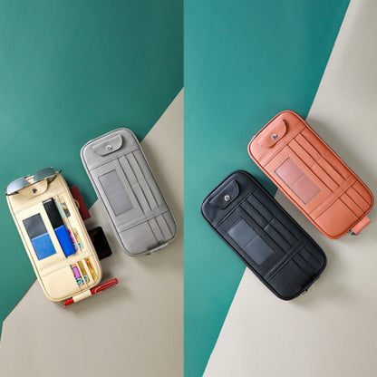 Car Driver License Storage Bag Sun Visor Sunglasses Card Holder, Color: Beige by buy2fix