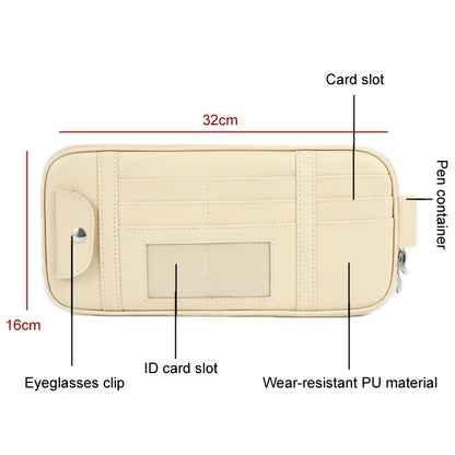 Car Driver License Storage Bag Sun Visor Sunglasses Card Holder, Color: Beige by buy2fix