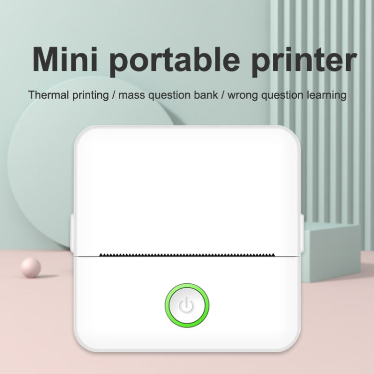 X6 200DPI Student Homework Printer Bluetooth Inkless Pocket Printer White 5 Printer Papers+5 Stickers + 3 Color Papers - Receipt Printers by buy2fix | Online Shopping UK | buy2fix