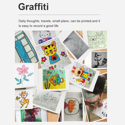 X6 200DPI Student Homework Printer Bluetooth Inkless Pocket Printer Pink 5 Printer Paper+5 Stickers by buy2fix