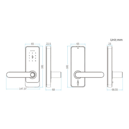 C89 Smart Fingerprint Password Lock Home Indoor Door TUYA System Lock(Black) by buy2fix