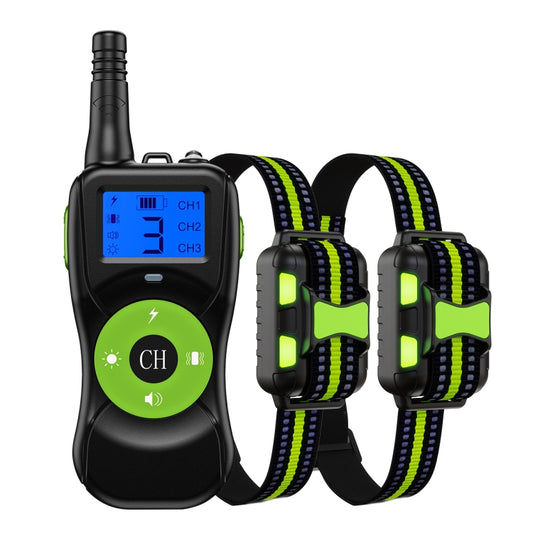 Smart Electronic Remote Control Dog Training Device Waterproof Pets Bark Stopper, Size: For-Two-Dog(Fluorescent Green) - Training Aids by buy2fix | Online Shopping UK | buy2fix