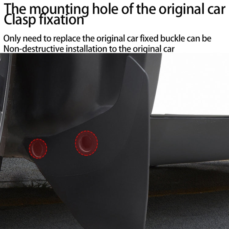For Tesla Model Y 4pcs /Set Splash Guards Matte Fender No Drilling Required Upgraded PP Material by buy2fix