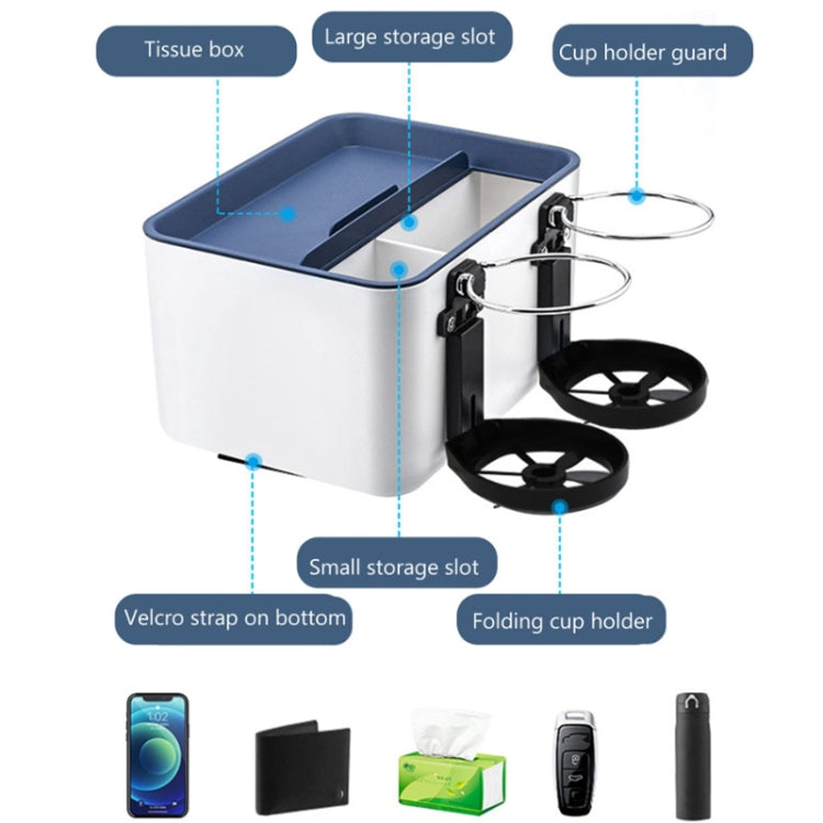 Car Multifunctional Water Cup Holder Armrest Box Paper Box(Gray) by buy2fix