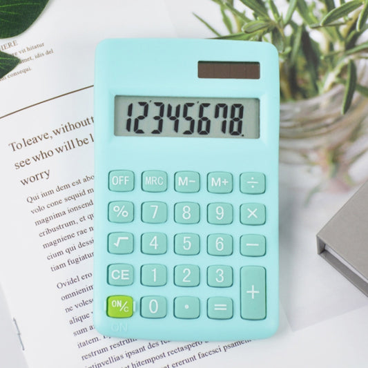 8-digit Candy Colored Solar Calculator Multifunctional Mini Student Electronic Calculator(Pine Stone Green) by buy2fix