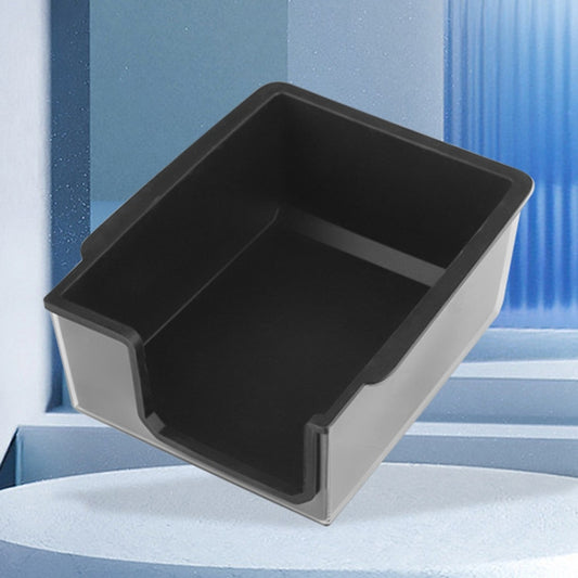 For Tesla Model 3 / Y Silicone Double Layer Storage Small Ice Box, Style: Rear Center No Separation (Black) by buy2fix