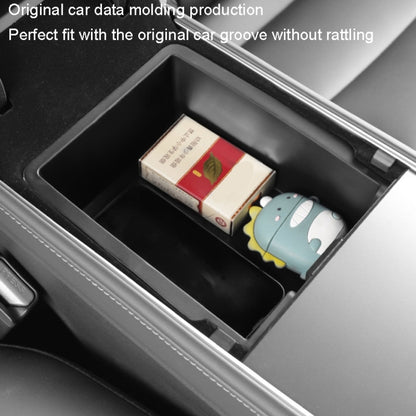 For Tesla Model 3 / Y Silicone Double Layer Storage Small Ice Box, Style: Center Front With Divider (Black) by buy2fix