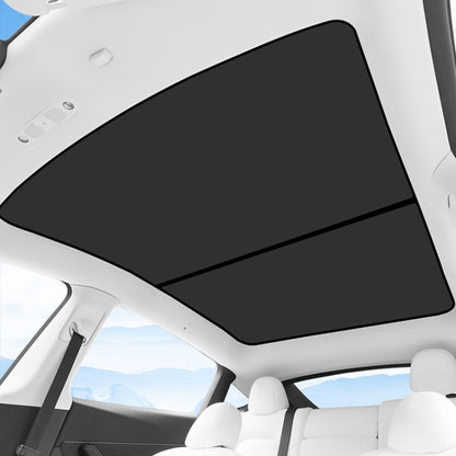 5pcs /Set For Tesla Model Y Ice Crystal Sunshade Car Roof Front And Rear Sunroof Shade(Black) by buy2fix