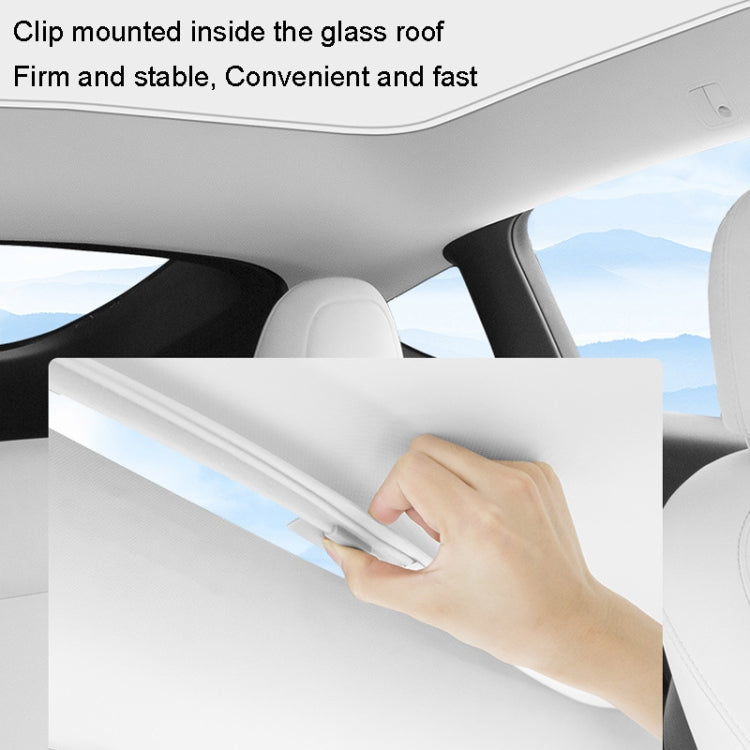 4pcs /Set For Tesla Model Y Ice Crystal Sunshade Car Roof Front And Rear Sunroof Shade(Black) by buy2fix