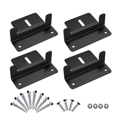 4pcs /Set Aluminum Solar Panel Mounting Bracket(Black) by buy2fix