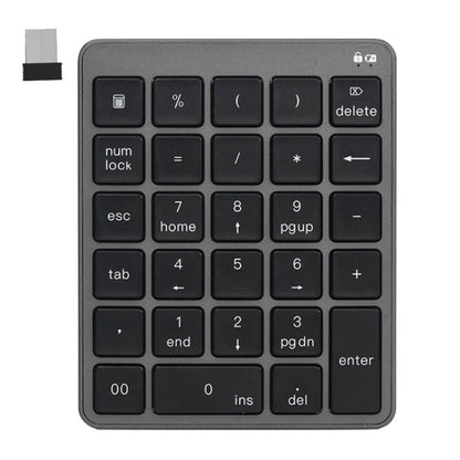 KN-980 28 Keys Portable Wireless Digital Quiet Keypad Computer External Digital Password Keypad(Gray) - Mini Keyboard by buy2fix | Online Shopping UK | buy2fix
