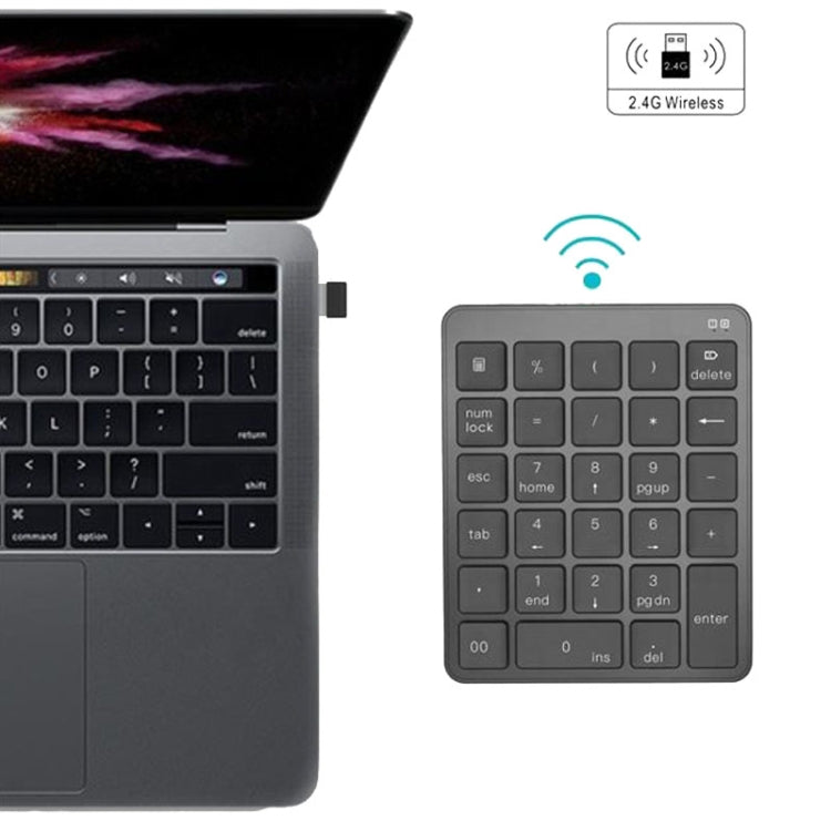KN-980 28 Keys Portable Wireless Digital Quiet Keypad Computer External Digital Password Keypad(Gray) - Mini Keyboard by buy2fix | Online Shopping UK | buy2fix