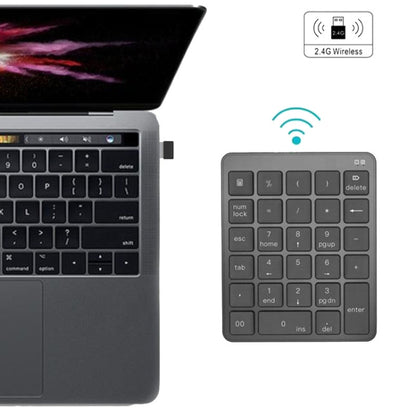 KN-980 28 Keys Portable Wireless Digital Quiet Keypad Computer External Digital Password Keypad(Gray) - Mini Keyboard by buy2fix | Online Shopping UK | buy2fix
