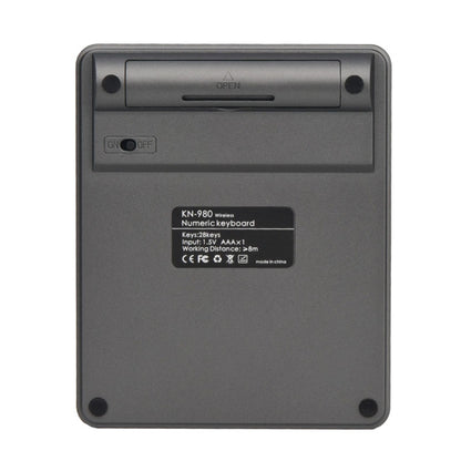 KN-980 28 Keys Portable Wireless Digital Quiet Keypad Computer External Digital Password Keypad(Gray) - Mini Keyboard by buy2fix | Online Shopping UK | buy2fix