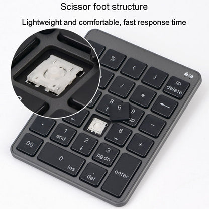 KN-980 28 Keys Portable Wireless Digital Quiet Keypad Computer External Digital Password Keypad(Gray) - Mini Keyboard by buy2fix | Online Shopping UK | buy2fix