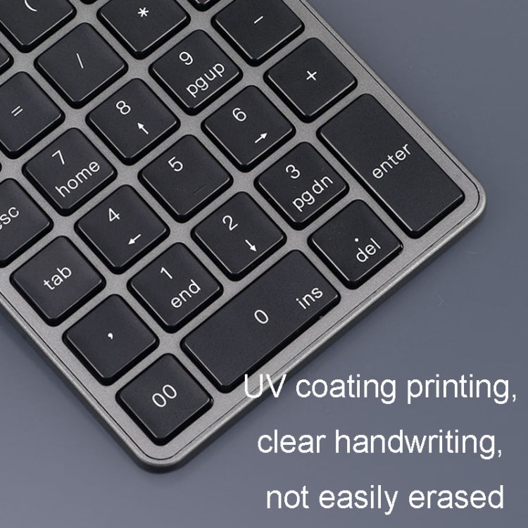 KN-980 28 Keys Portable Wireless Digital Quiet Keypad Computer External Digital Password Keypad(Gray) - Mini Keyboard by buy2fix | Online Shopping UK | buy2fix