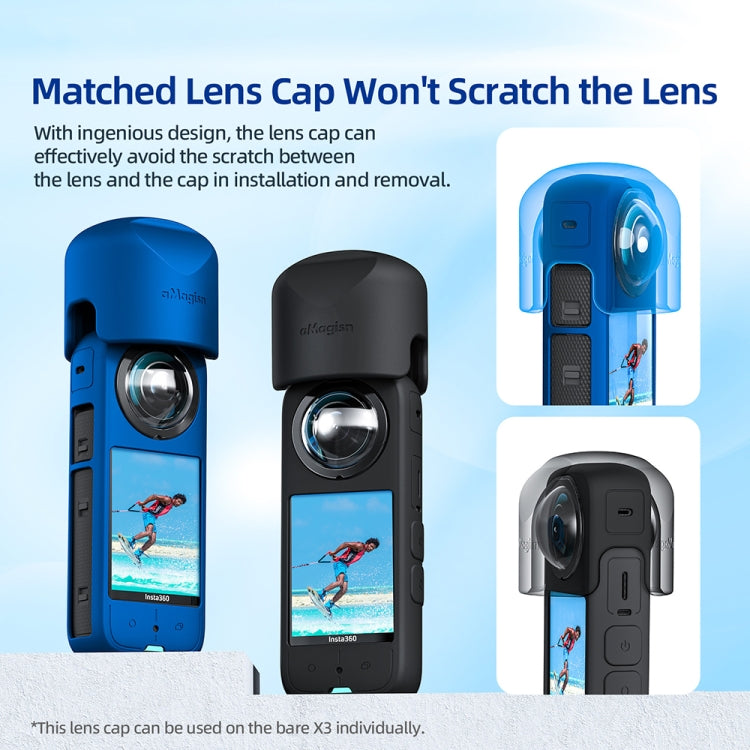 For Insta360 X3 AMagisn Body Silicone Protective Cover, Style: Body Case (black) by aMagisn