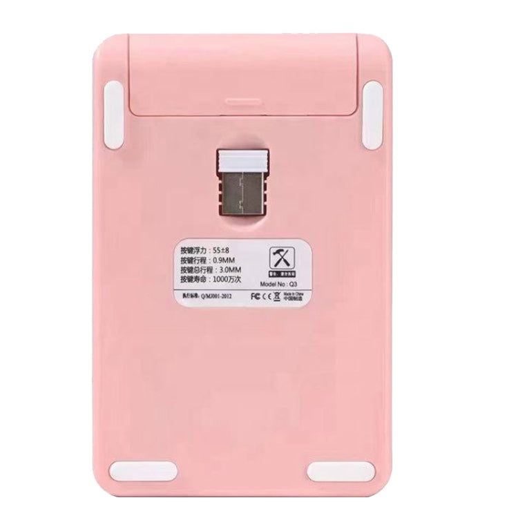 Q3 2.4G Mini Wireless Office Digital Keyboard Cash Register Financial Accounting Password Keypad(Pink) by buy2fix