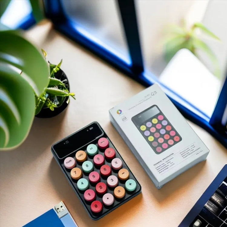 Q3 2.4G Mini Wireless Office Digital Keyboard Cash Register Financial Accounting Password Keypad(Pink) by buy2fix