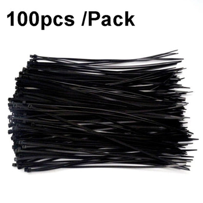100pcs /Pack 8x350mm National Standard 7.6mm Wide Self-Locking Nylon Cable Ties Plastic Bundle Cable Ties(Black) by buy2fix
