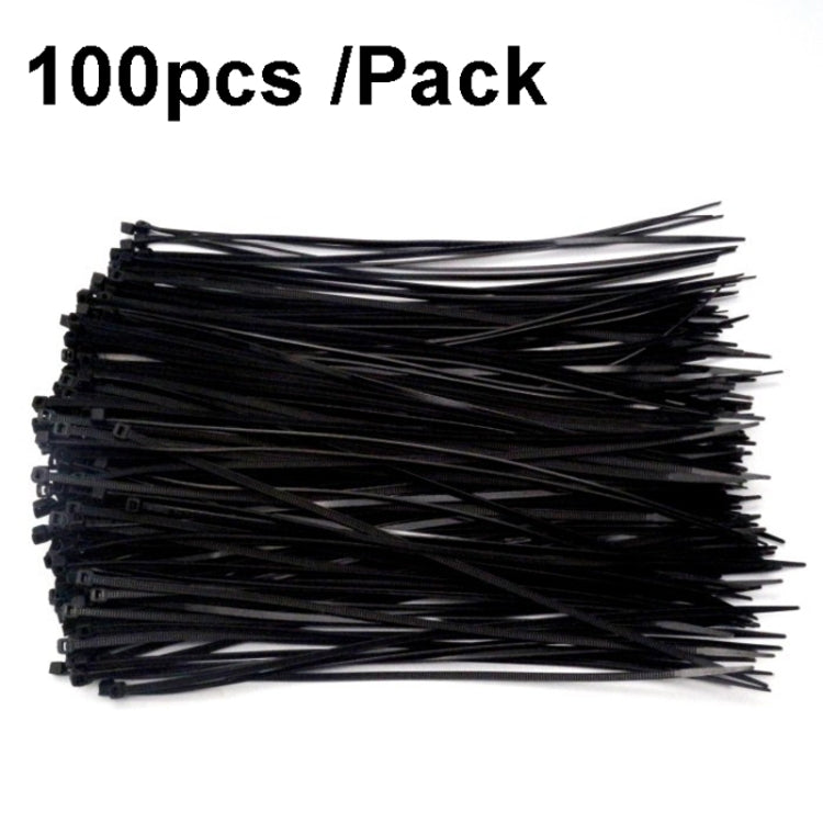 100pcs /Pack 8x450mm National Standard 7.6mm Wide Self-Locking Nylon Cable Ties Plastic Bundle Cable Ties(Black) by buy2fix