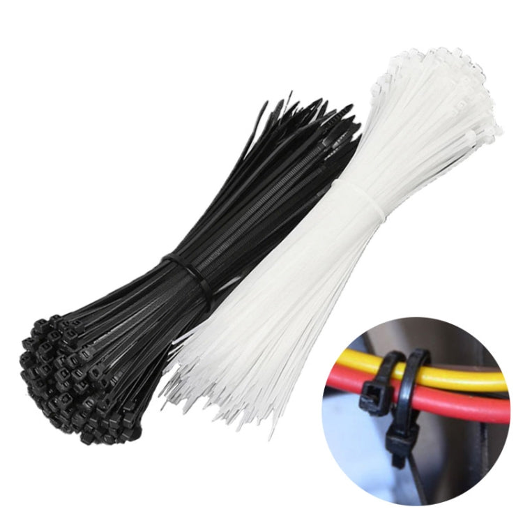 100pcs /Pack 8x350mm National Standard 7.6mm Wide Self-Locking Nylon Cable Ties Plastic Bundle Cable Ties(Black) by buy2fix