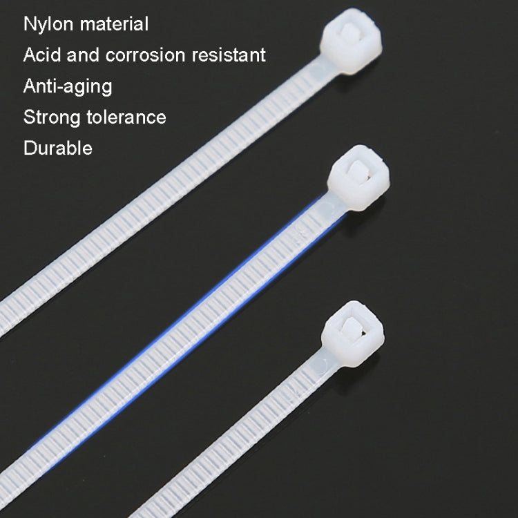100pcs /Pack 8x400mm National Standard 7.6mm Wide Self-Locking Nylon Cable Ties Plastic Bundle Cable Ties(White) by buy2fix