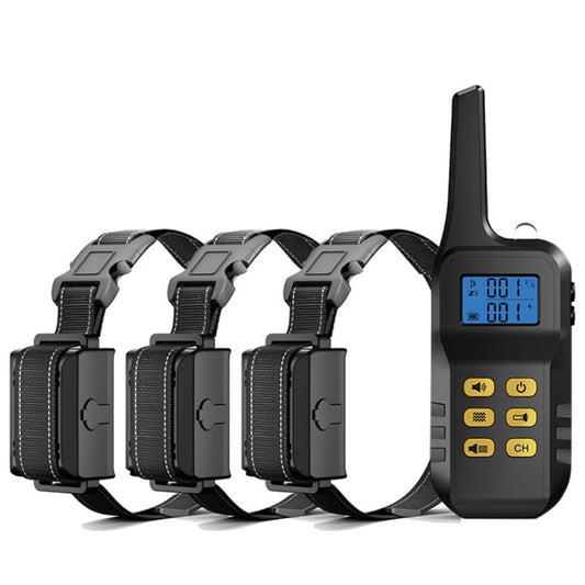 Dog Training Device Automatic Bark Stopper Dog Training Electronic Collar, Style: For-Three-Dog(Yellow) - Training Aids by buy2fix | Online Shopping UK | buy2fix
