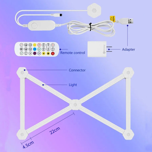 6 pcs /Set LED WIFI Graffiti Bluetooth Smart Splicing Quantum Light DIY Atmosphere Lighting With Remote Control, US Plug(White) - Novelty Lighting by buy2fix | Online Shopping UK | buy2fix