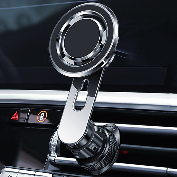 720 Degree Rotating Air Outlet Car Phone Holder Universal Magnetic Navigation Bracket(Silver) by buy2fix