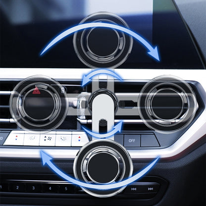 720 Degree Rotating Air Outlet Car Phone Holder Universal Magnetic Navigation Bracket(Silver) by buy2fix