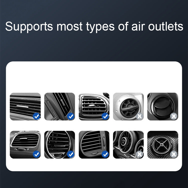 720 Degree Rotating Air Outlet Car Phone Holder Universal Magnetic Navigation Bracket(Silver) by buy2fix