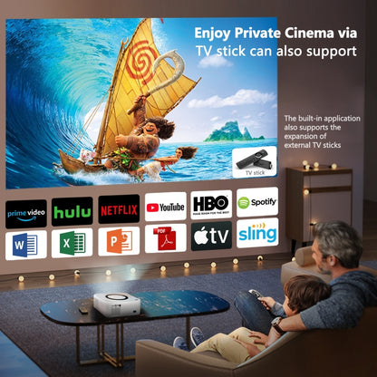 Home HD Projector 1080P Bluetooth WIFI Mobile Phone Smart Projector, Specification: UK Plug(2+16G) - LED Projector by buy2fix | Online Shopping UK | buy2fix