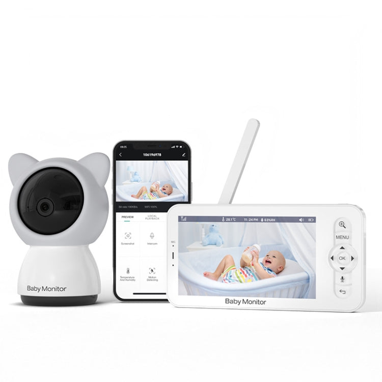 5 Inch HD Baby Monitor Wireless Wifi Baby Care Camera UK Plug by buy2fix