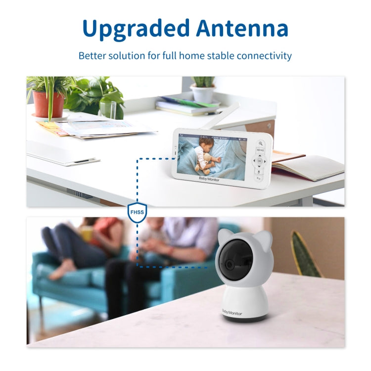 5 Inch HD Baby Monitor Wireless Wifi Baby Care Camera EU Plug by buy2fix