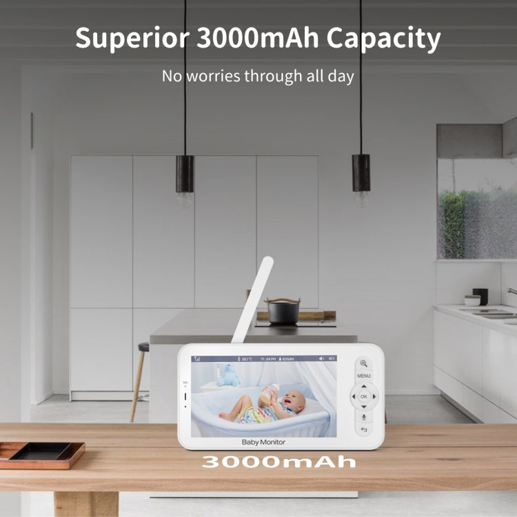 5 Inch HD Baby Monitor Wireless Wifi Baby Care Camera US Plug by buy2fix