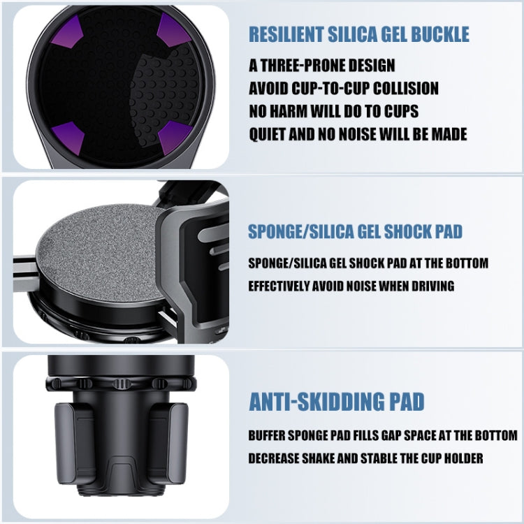 Multifunctional Car Water Cup Holder Drink Holder with Switch Lock, Size: Large by buy2fix