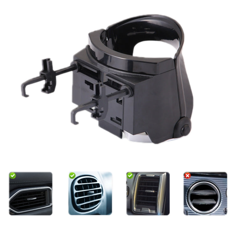 Car Water Cup Holder Multi-function Air Outlet Mobile Phone Holder Ashtray(Carbon Fiber Silver Edge) by buy2fix