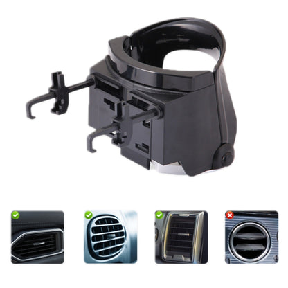 Car Water Cup Holder Multi-function Air Outlet Mobile Phone Holder Ashtray(Carbon Fiber Silver Edge) by buy2fix