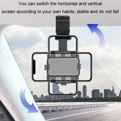 Car Sun Visor Clamp Multi-function Dashboard Mobile Phone Holder(Black) by buy2fix