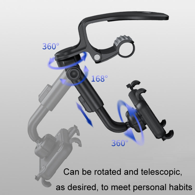 Car Sun Visor Clamp Multi-function Dashboard Mobile Phone Holder(Black) by buy2fix