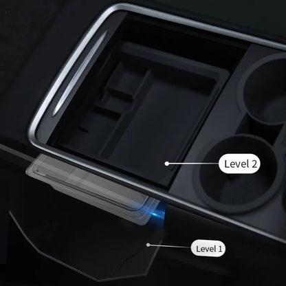 For Tesla Model 3 / Y Center Armrest Storage Box Car Modification Accessories Central Storage Box(Blue) by buy2fix