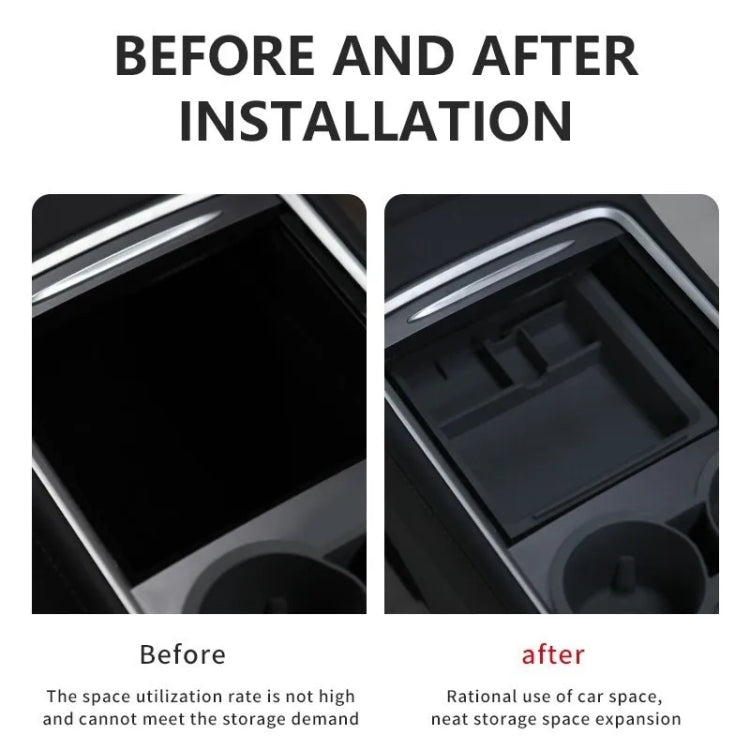 For Tesla Model 3 / Y Center Armrest Storage Box Car Modification Accessories Central Storage Box(Black) by buy2fix