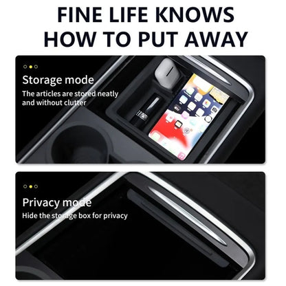 For Tesla Model 3 / Y Center Armrest Storage Box Car Modification Accessories Central Storage Box(Blue) by buy2fix